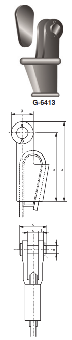 Открытая клиновая муфта для концевого крепления стального каната (клиновой зажим)